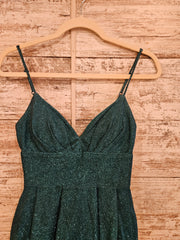 GREEN SPARKLY SHORT DRESS