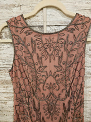 MAUVE BEADED SHORT DRESS