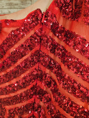 RED SPARKLY MERMAID GOWN