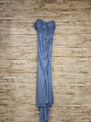 BLUE SPARKLY LONG EVENING GOWN