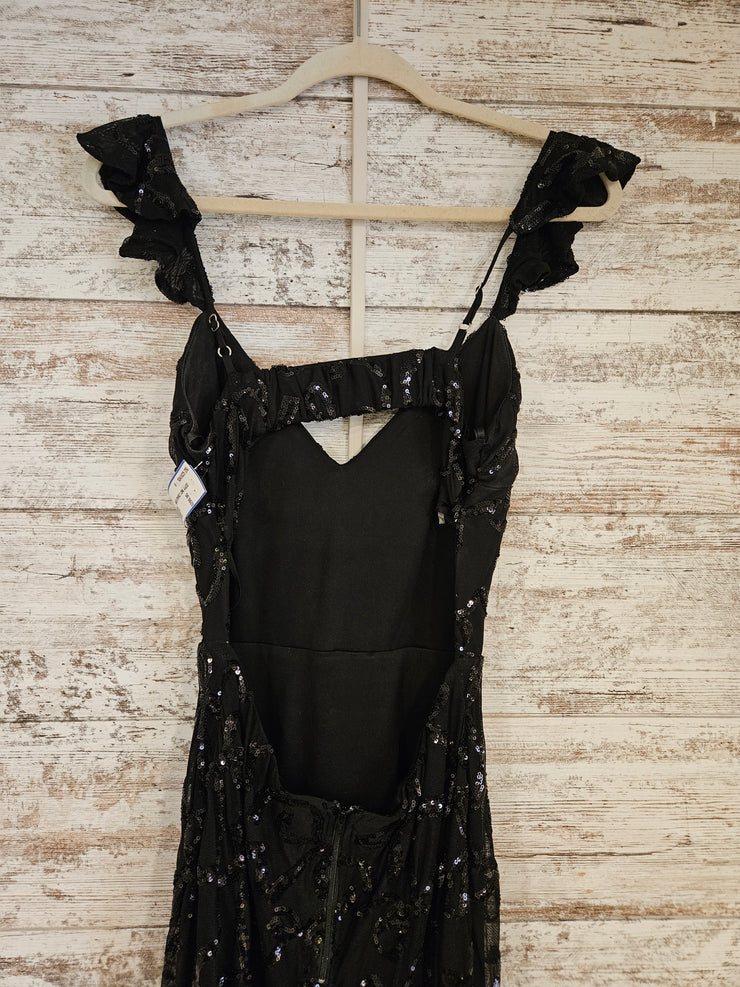 BLACK SPARKLY LONG DRESS