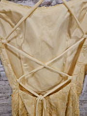 YELLOW/FLORAL SHORT DRESS -NEW