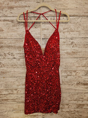 RED SPARKLY SHORT DRESS (NEW)