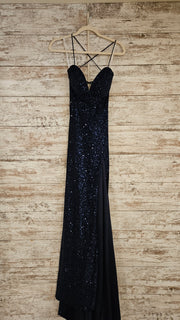 NAVY SPARKLY LONG DRESS (NEW)