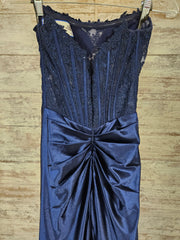 NAVY LONG EVENING GOWN