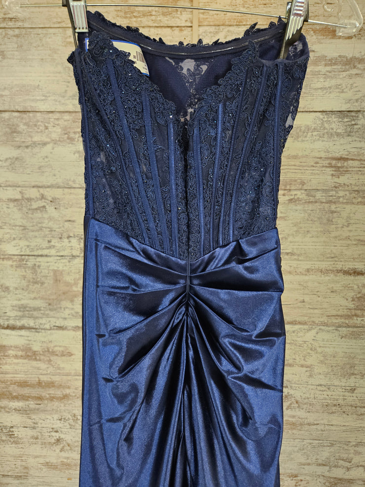 NAVY LONG EVENING GOWN