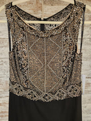 BLACK/GOLD LONG DRESS (NEW)