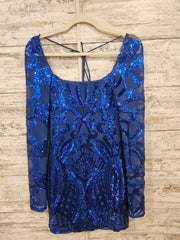 ROYAL BLUE SPARKLY SHORT DRESS