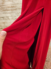 RED ONE SHOULDER LONG DRESS