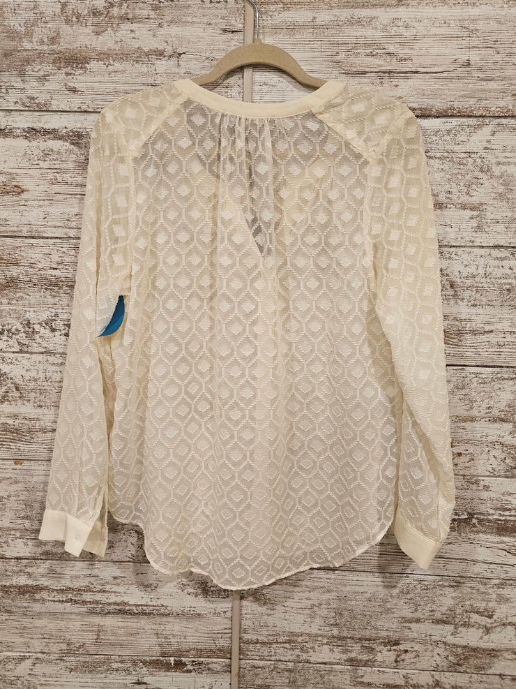 IVORY BUTTON DOWN BLOUSE (NEW)