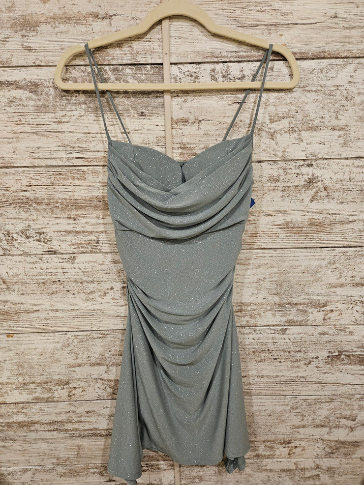 GREEN SPARKLY SHORT DRESS