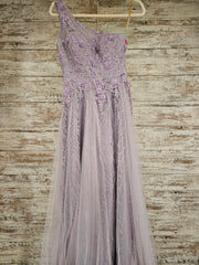LAVENDER SPARKLY A LINE GOWN