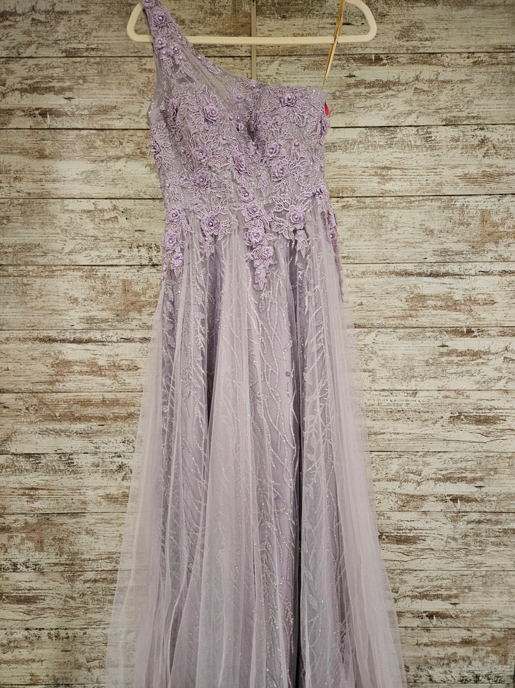 LAVENDER SPARKLY A LINE GOWN