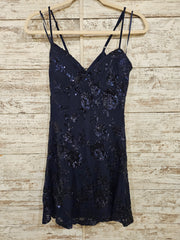NAVY SPARKLY SHORT DRESS (NEW)