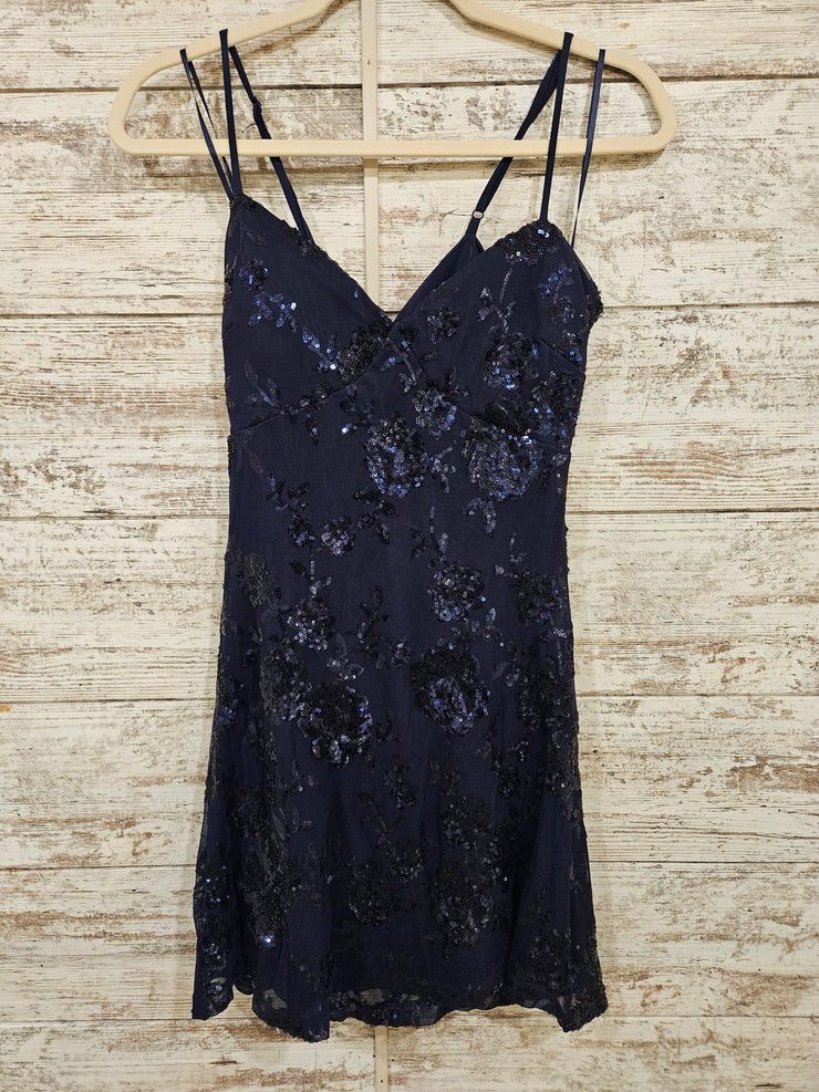 NAVY SPARKLY SHORT DRESS (NEW)