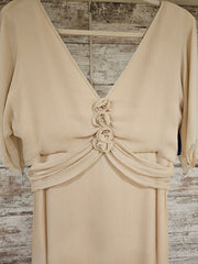 TAN 100% SILK LONG DRESS $1300