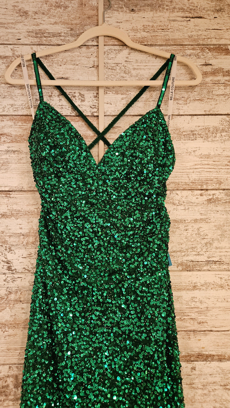 GREEN SEQUIN LONG DRESS (NEW)