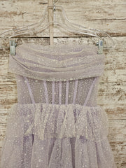 LAVENDER/WHITE SPARKLY DRESS
