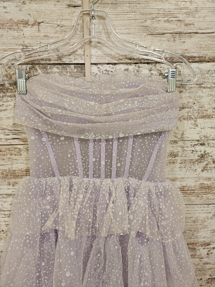 LAVENDER/WHITE SPARKLY DRESS