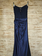 NAVY LONG EVENING GOWN