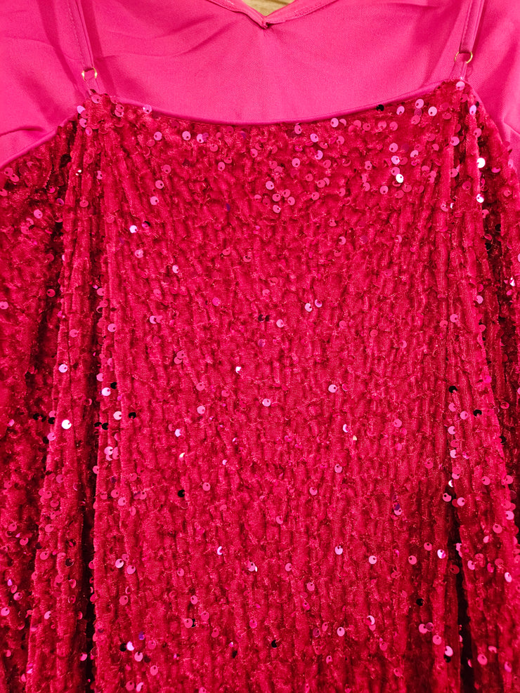 PINK SEQUIN MERMAID GOWN