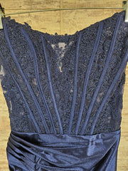 NAVY LONG EVENING GOWN