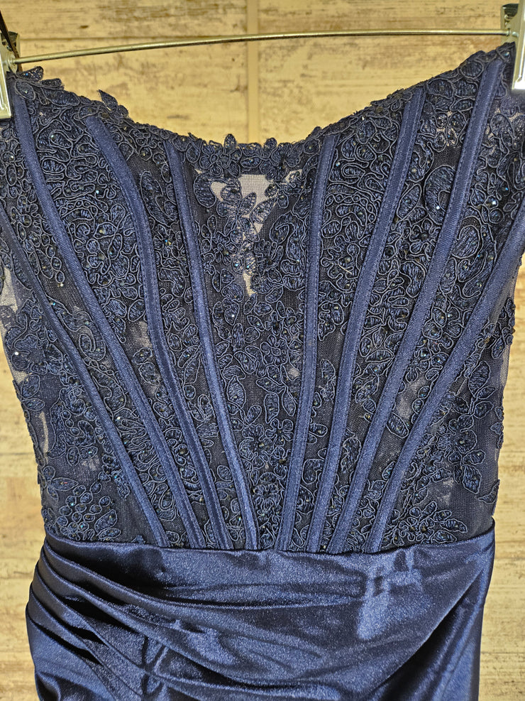 NAVY LONG EVENING GOWN