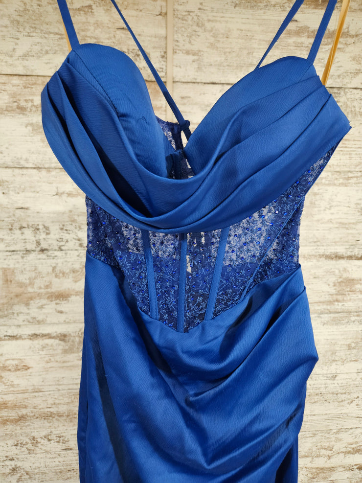 ROYAL BLUE LONG EVENING GOWN