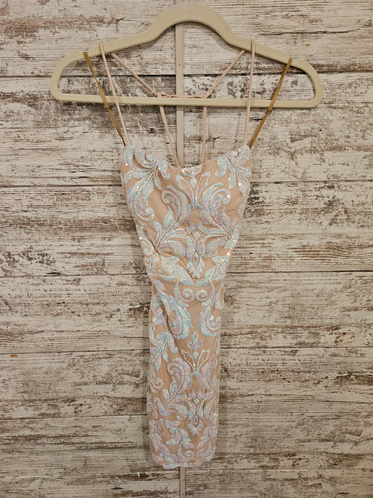 TAN SPARKLY SHORT DRESS
