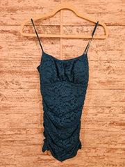 TEAL LACE SHORT DRESS