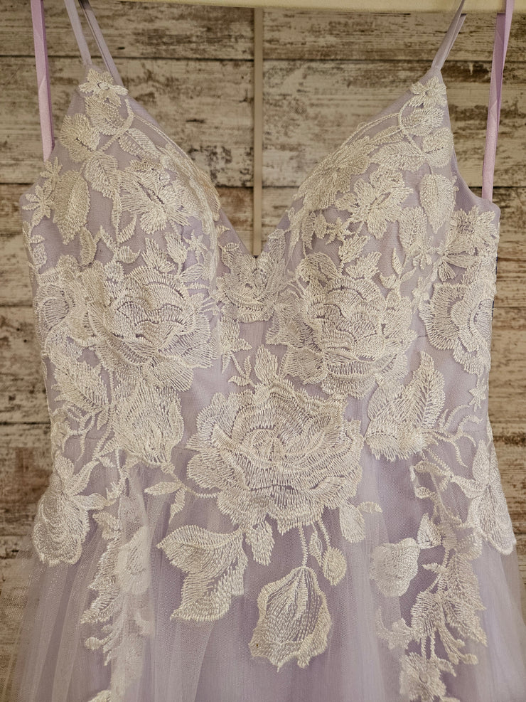 LAVENDER/FLORAL A LINE GOWN