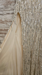 GOLD FEATHER LONG DRESS (NEW)