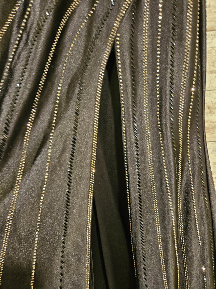BLACK/SILVER SPARKLY LONG DRES