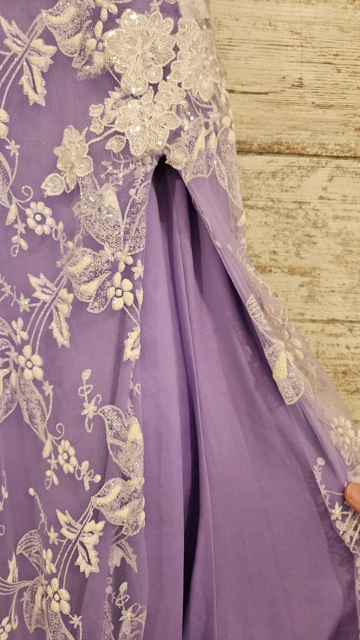 LAVENDER/WHITE MERMAID GOWN