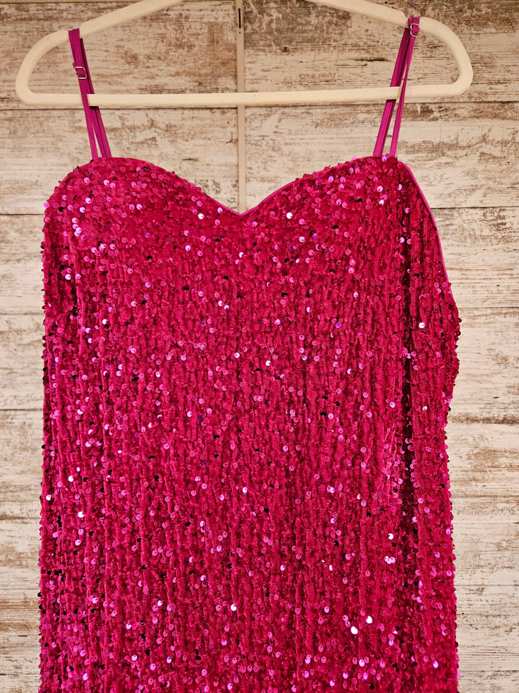 PINK SEQUIN MERMAID GOWN
