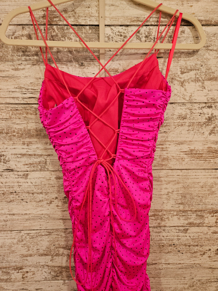 PINK SPARKLY SHORT DRESS