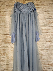 BLUE BEADED A LINE GOWN (NEW)