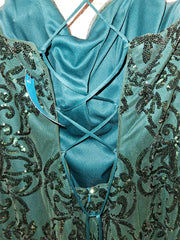 GREEN SPARKLY SHORT DRESS