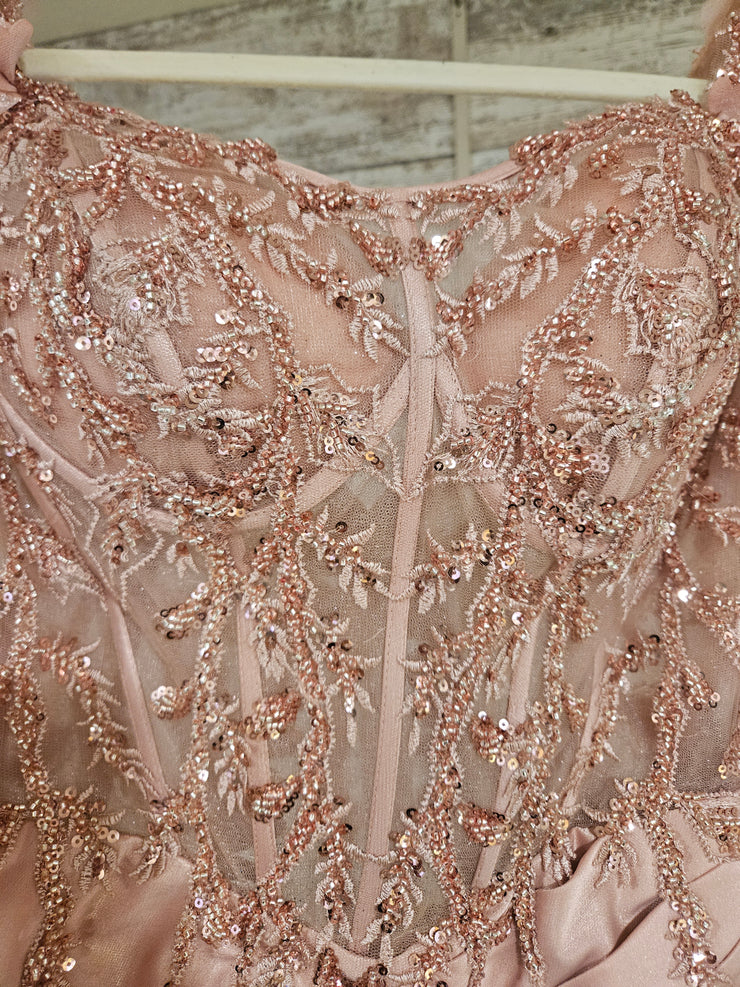 BLUSH/FLORAL LONG DRESS
