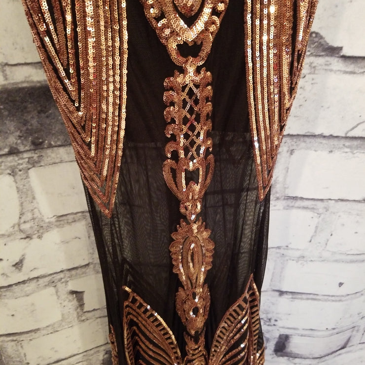 BLACK/GOLD MERMAID GOWN (NEW)