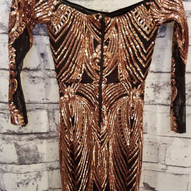 BLACK/GOLD MERMAID GOWN (NEW)
