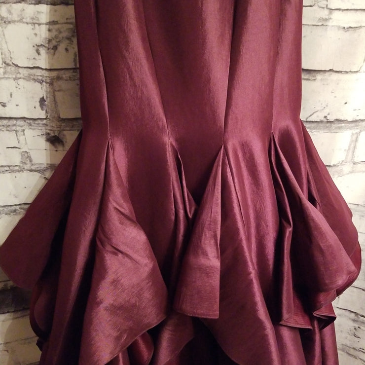 BURGUNDY 2 PC. MERMAID GOWN