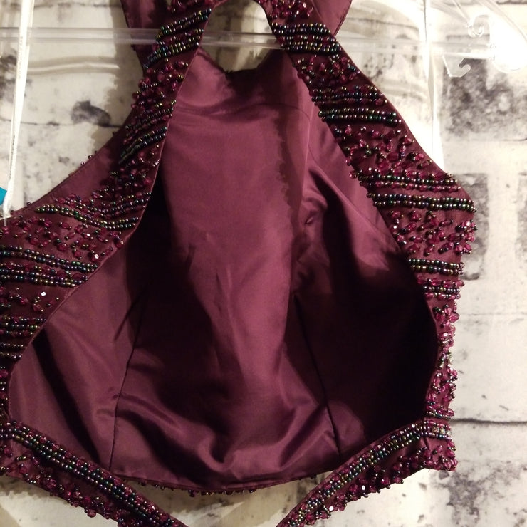 BURGUNDY 2 PC. MERMAID GOWN