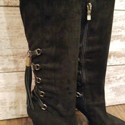 BLACK SUEDE TALL BOOTS $428