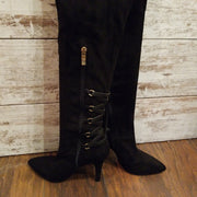 BLACK SUEDE TALL BOOTS $428