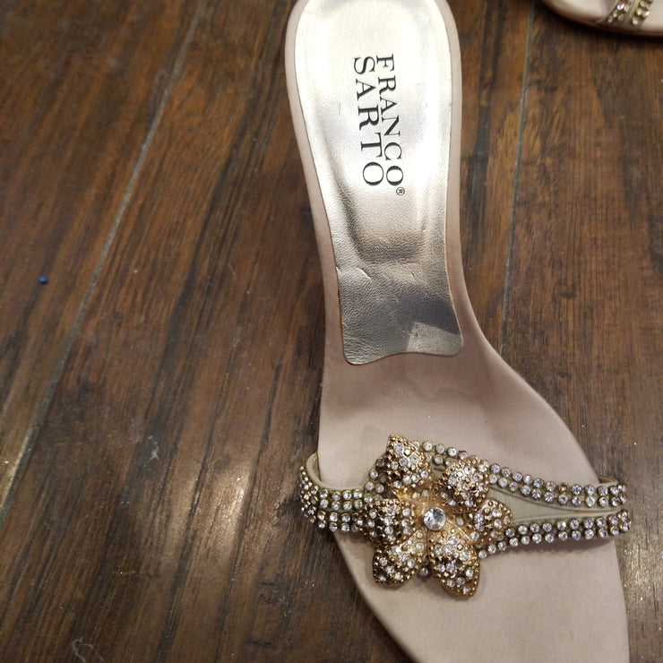 TAN HEELS W/BLING $140