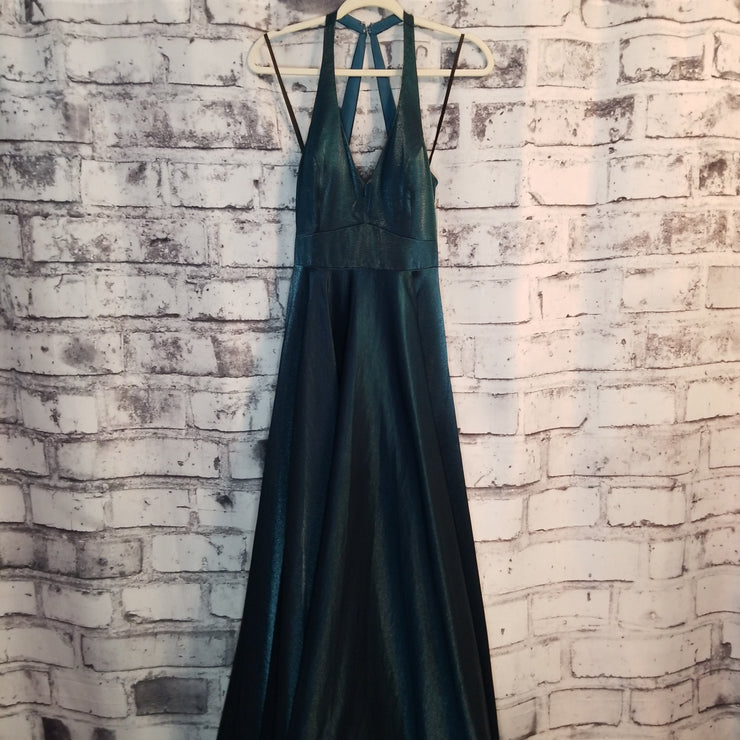 TEAL A LINE GOWN
