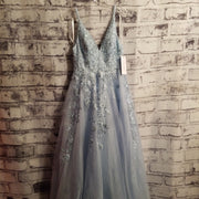 BLUE A LINE GOWN