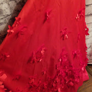 RED ALINE 3D FLOWERS GOWN -NEW