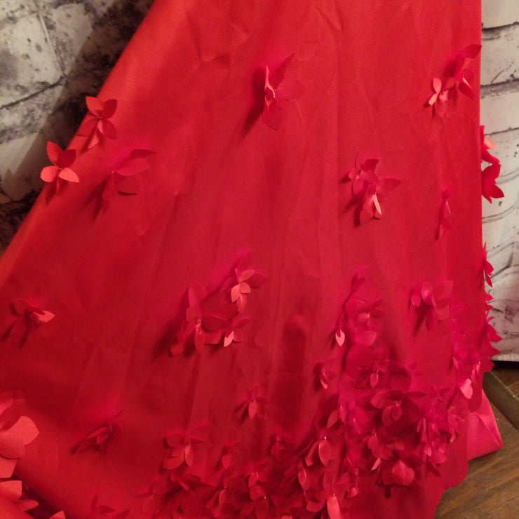 RED ALINE 3D FLOWERS GOWN -NEW